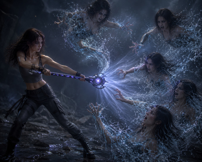 How good is this first AI art of Kristen vs her evil clones?