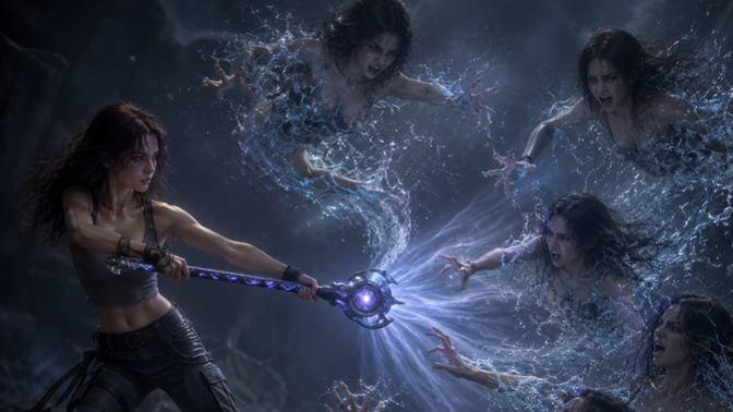 How good is this first AI art of Kristen vs her evil clones?