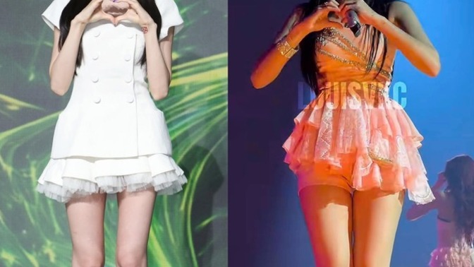 Who actually has thicker thighs in this comparison?