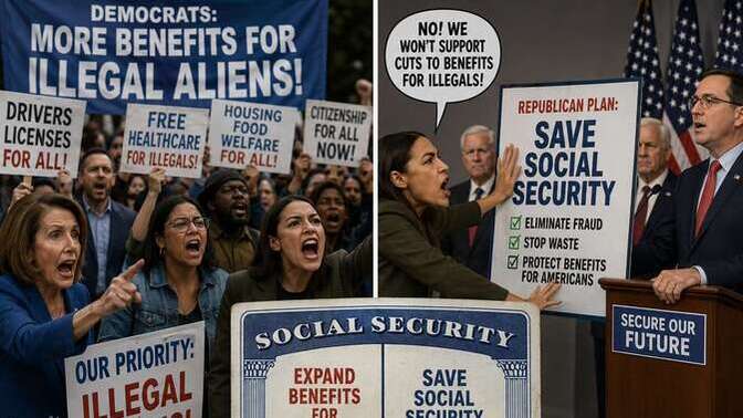 Why do Democrats DEMAND even more free benefits for illegals yet REFUSE to support every effort Republicans make to save Social Security?