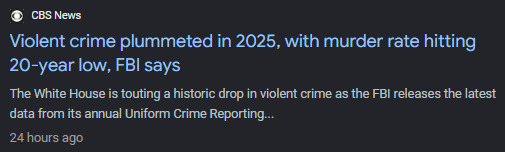 Is it coincidence that the biggest drops in murder and violent crime in history happened immediately after President Trump secured the border in 2025?
