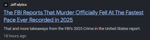 Is it coincidence that the biggest drops in murder and violent crime in history happened immediately after President Trump secured the border in 2025?