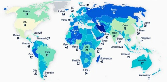 Ooh a map with numbers, but what do they mean?