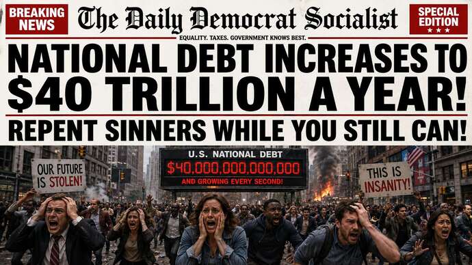 Are you fooled by the fake news media headlines National Debt Increases To $40 Trillion A Year! Repent Sinners While You Still Can!?