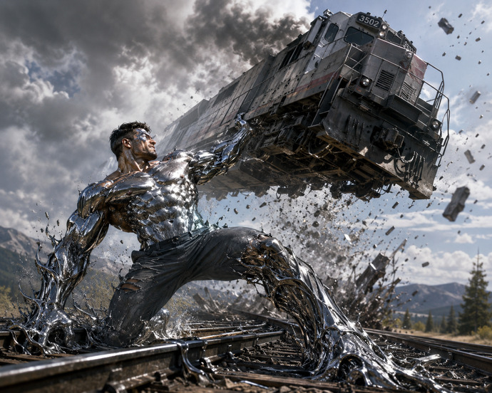Is this AI-generated artwork of my villain Rock too overpowered?