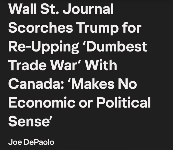 Why is Trump starting a trade war with Canada while failing in the Iran war... knowing that both are causing American consumers pain?