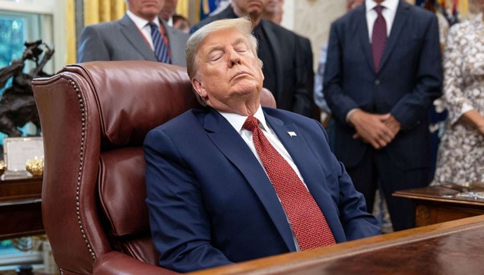 trump hard at work, dreaming of new ways to try to bully Canada into submission