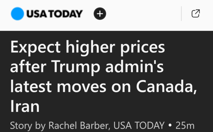 Are you excited about paying even higher prices now that Trump has reignited another stupid trade war with Canada?
