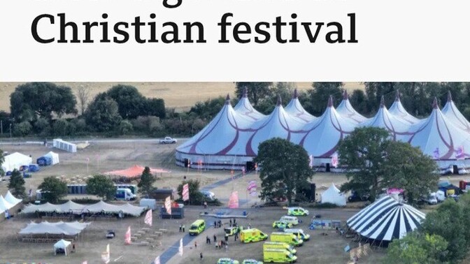 Is it a sign from God if a sign falls on people at a Christian festival?