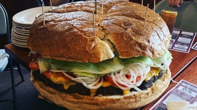 Would you try a burger eating challenge after not eating for days?