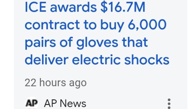 Do you think ICE getting electric gloves is a step too far?