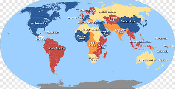 If you could only visit ONE country/territory in each region, based off these subdivisions which ones would you choose?