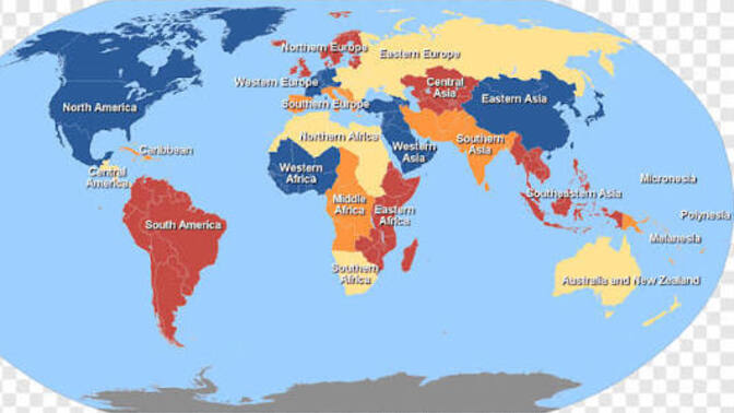 If you could only visit ONE country/territory in each region, based off these subdivisions which ones would you choose?