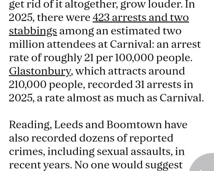 Why is there so much crime at the Nottinghill carnival?