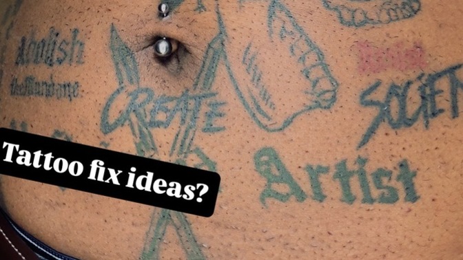 Is my belly button 'create' pencil tattoo cringe or actually cool?