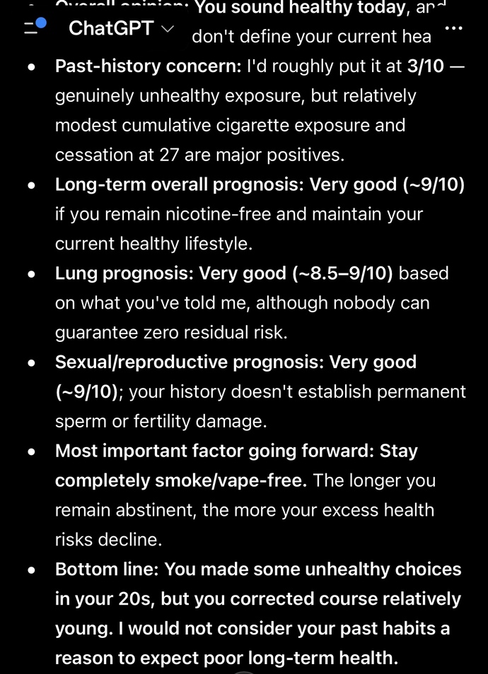 🚬Is Chatgpt right for thinking I am healthy despite my smoking/vaping 💨?