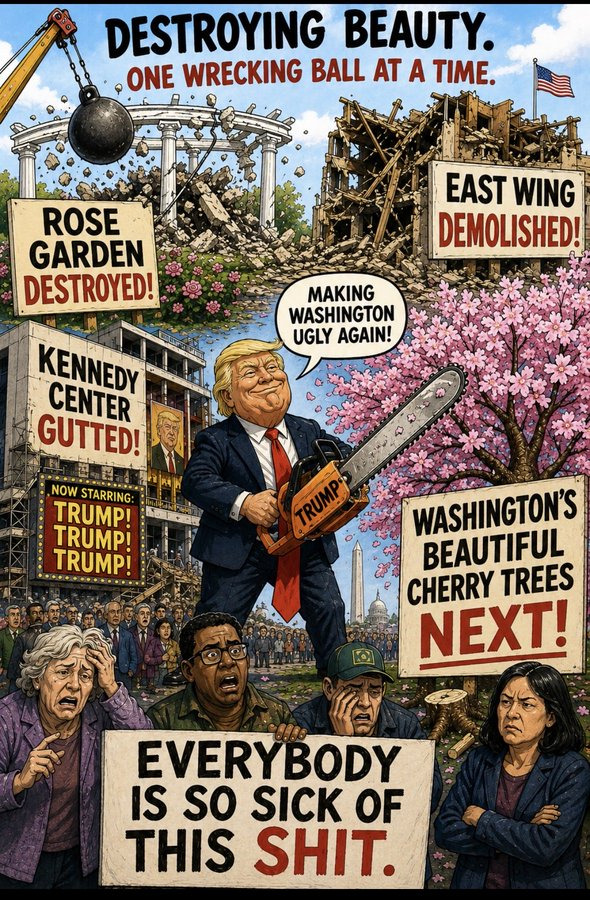 Is Trump cutting down DC’s historic cherry blossoms an abuse of power?