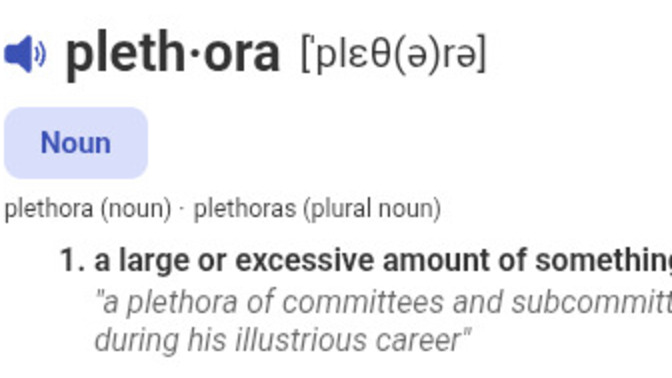 Just how many is a PLETHORA?