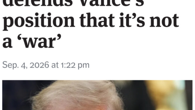 So, all Trump and Vance had to do is say the Iran war is not a war, and that solves that problem, huh?