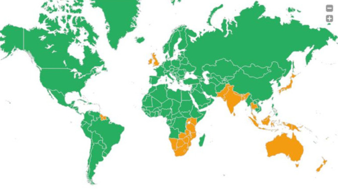 What does this colored world map show?
