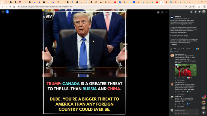 Is Trump right that Canada is a bigger threat than Russia or China?