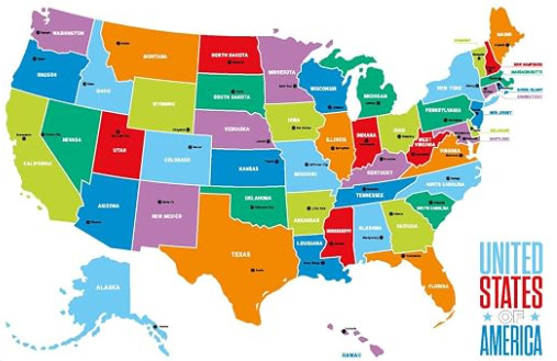 What statistic do these top 8 US states and numbers represent?