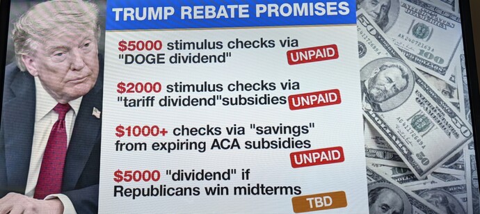 Did anybody get any of these rebate checks that Trump promised?