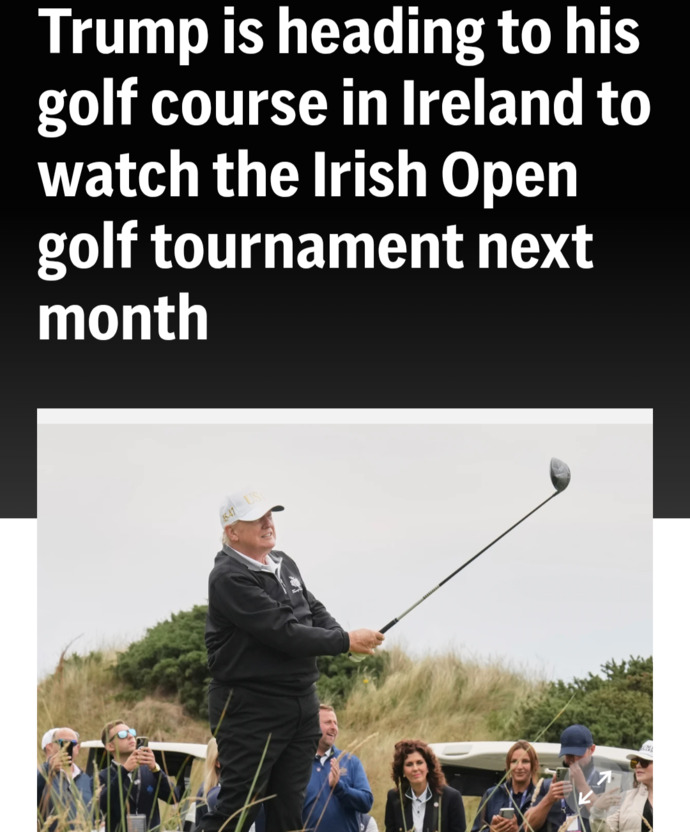 Are you ok with Trump flying Air Force One to his personal golf club in Ireland on the taxpayers dime? ?
