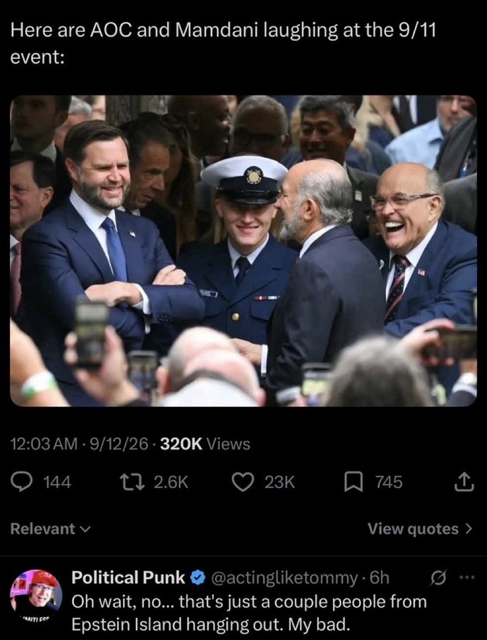 Why were AOC and Momdani laughing during the Ground Zero memorial?