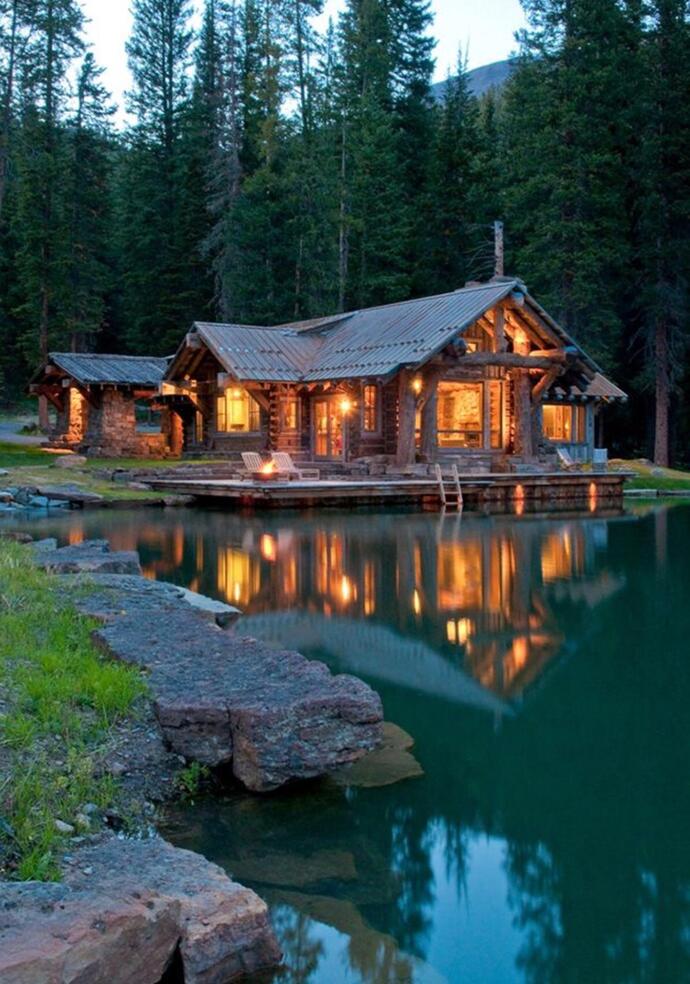 Secluded forest on a quiet lake