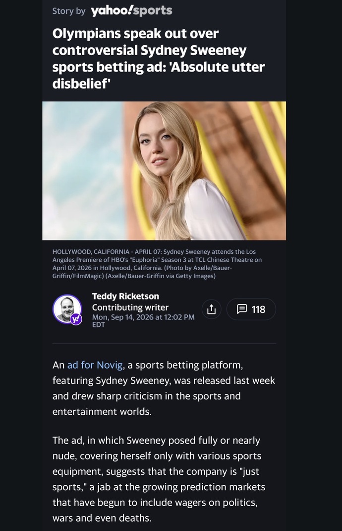 Are you upset with Sydney Sweeney over her controversial sports betting ad?