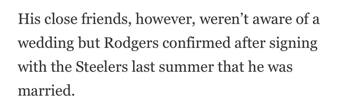 Do you believe NFL quarterback Aaron Rodgers really has a wife?