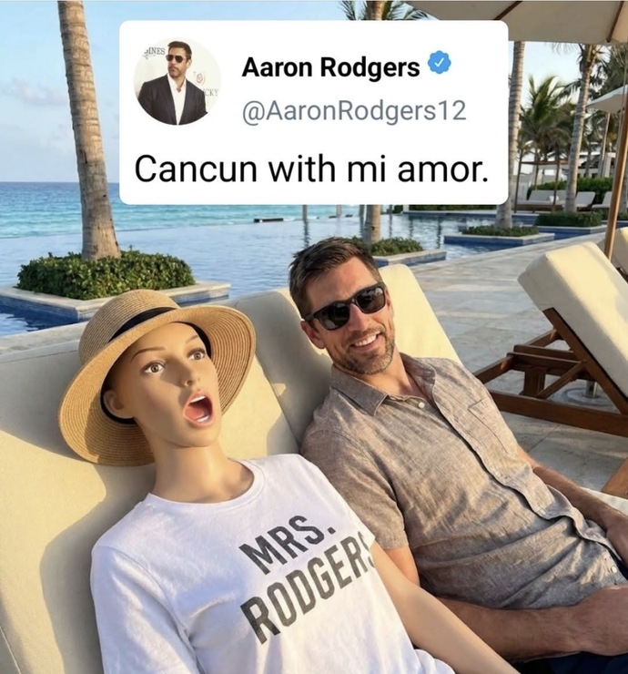 Do you believe NFL quarterback Aaron Rodgers really has a wife?