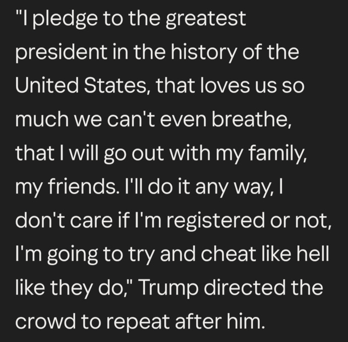 Isnt it truly bizarre that Trump would ask people to raise their hand and take this pledge at the midterm convention?