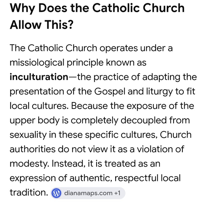 What are your thoughts on the Yapese conducting Catholic mass bare breasted?
