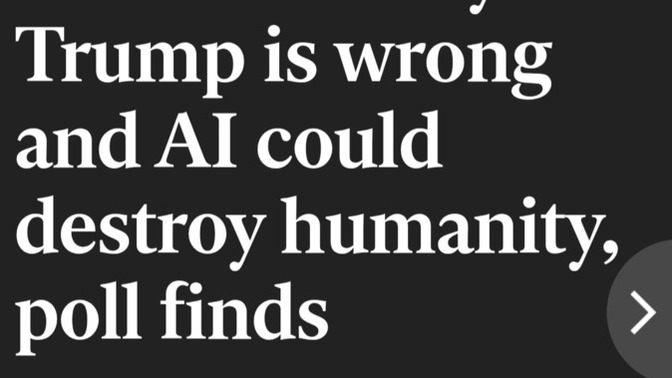 Why is Trump also on the wrong side of the AI issue with most Democrats and Republicans concerned about the threats to humanity?