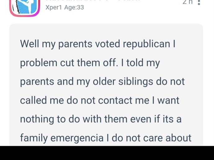 A cult is about isolating from family so that is the democrat side. agreed?