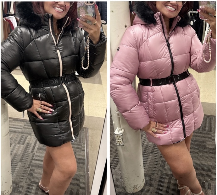 Pink coat or black coat: which one should I choose if both look good?
