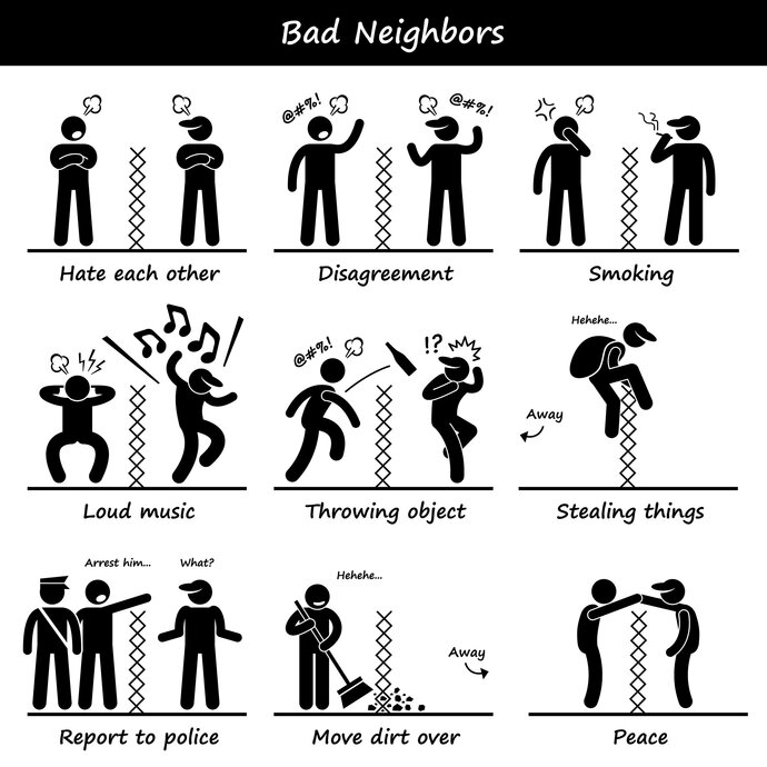 How would you deal with problematic neighbors?