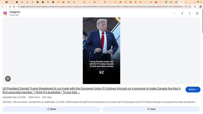 How would a Trump threat of zero trade with the EU over Canada deals impact Americans?