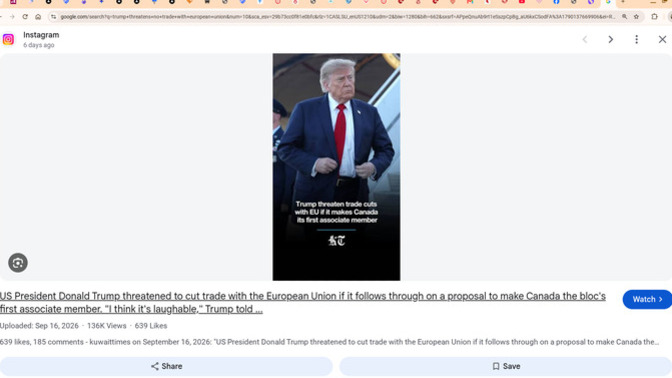 How would a Trump threat of zero trade with the EU over Canada deals impact Americans?