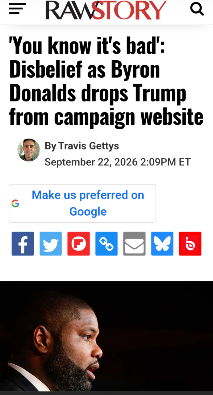 Why would a Trump endorsed GOP candidate for governor remove references to Trump just weeks before the election?