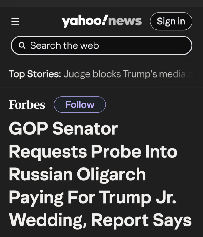 Why would Trump Jr. invite a Russian oligarch to his wedding and let him bankroll the event?