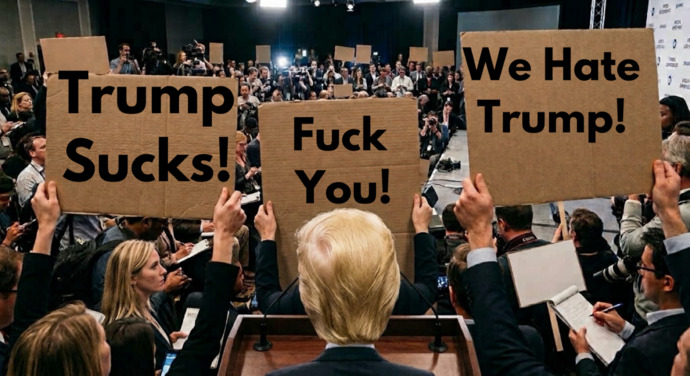 Without mentioning the constitution, why should Trump invite people who hate him to a press conference?