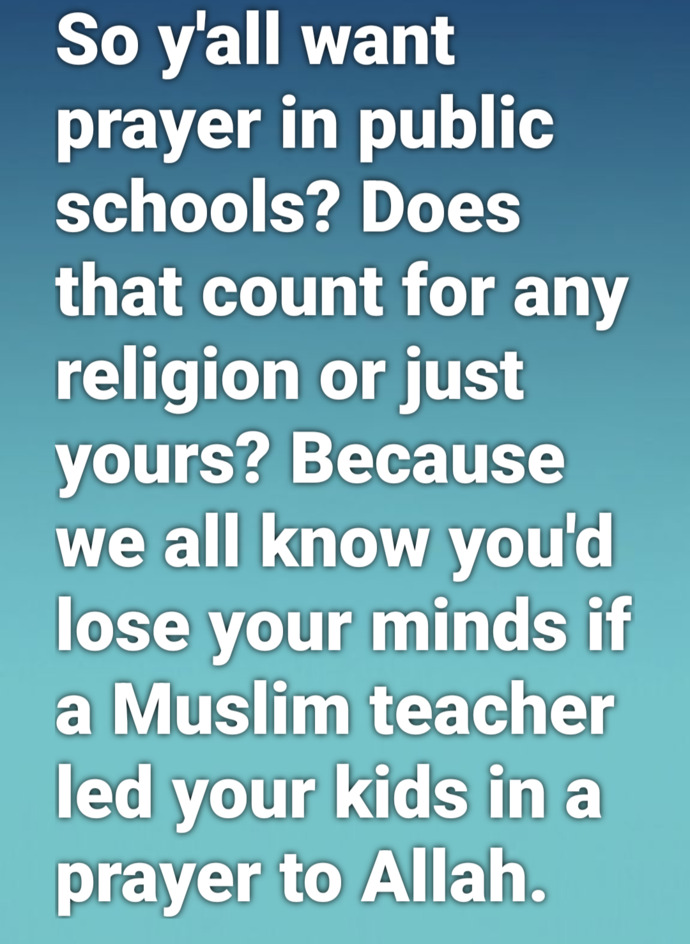 For those who want prayer in schools, is it restricted to just one religion?