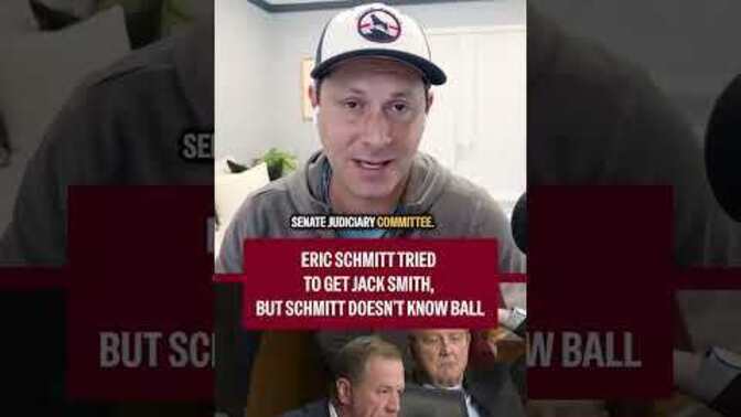 Why didn't Sen. Eric Schmitt (R-MO) check his facts before grilling Special Prosecutor Jack Smith?