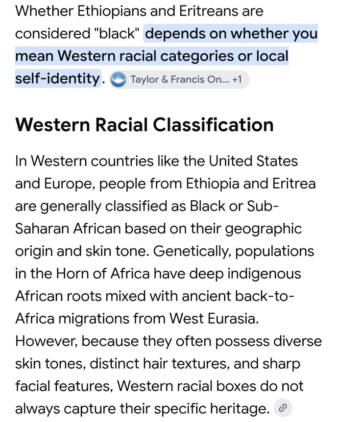 Are Ethiopians and Eriteans actually black?