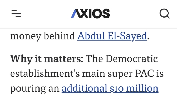 Why democrat party does not do a money-cancel to Abdul El-Sayed?