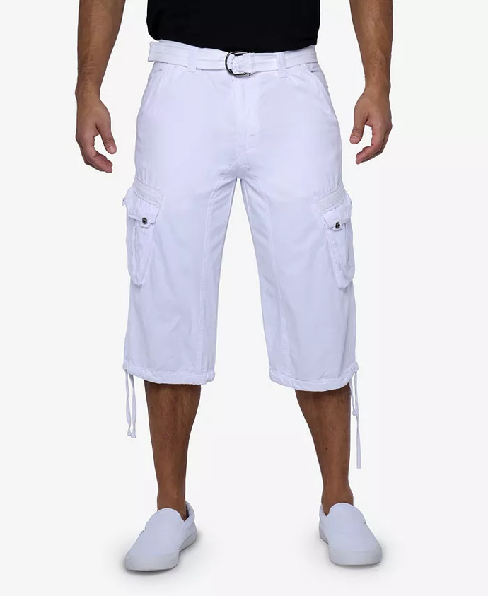 Which shorts color looks better with a navy blue shirt: gray or white?