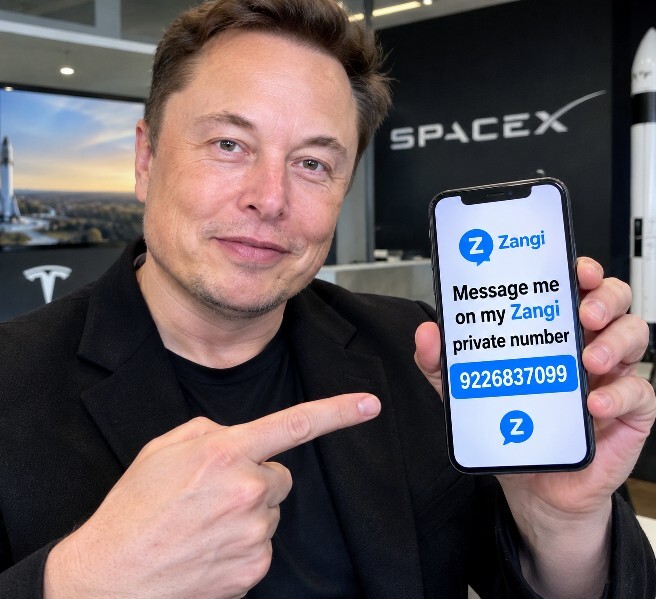 How can I message Elon Musk on ZANGI?
